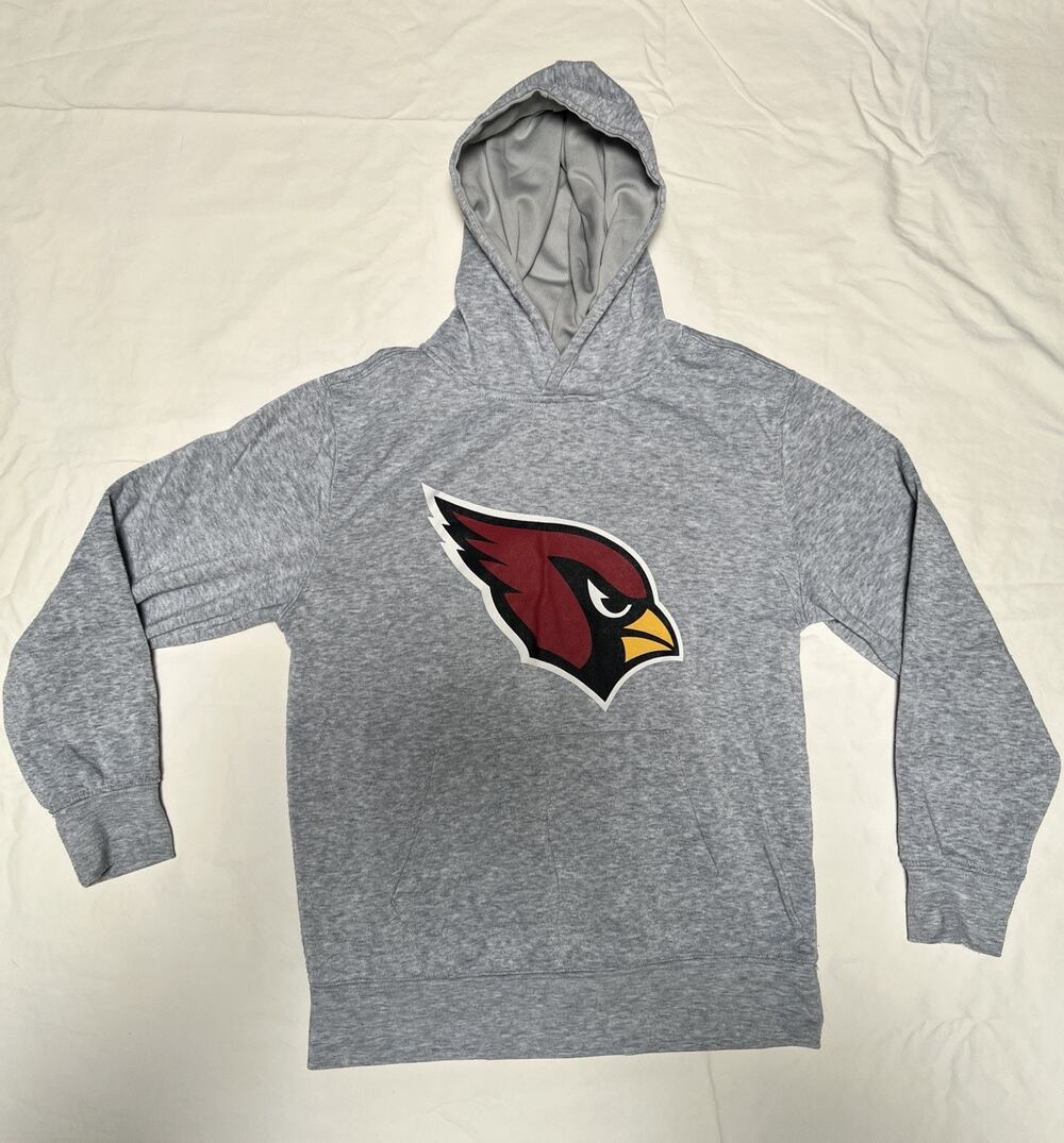 Arizona Cardinals Youth Gray Hoodie NFL Pullover Sweatshirt Large Logo Football